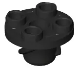 Black Plate, Round 2 x 2 Thin with Rotation Stem and Screw