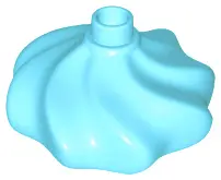 Medium Azure Duplo Cupcake Top with Swirl Icing and Stud