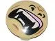 Tan Plate, Round 2 x 2 with Rounded Bottom (Boat Stud) with Gorilla Mouth with Teeth and Fangs Patte