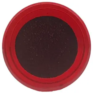 Trans-Red Tile, Round 1 x 1 with Large Black Circle Centered Pattern