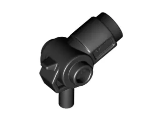 Black Minifigure, Weapon Gun, Blaster with Hollow Studs on Sides and Inside Axle Holder