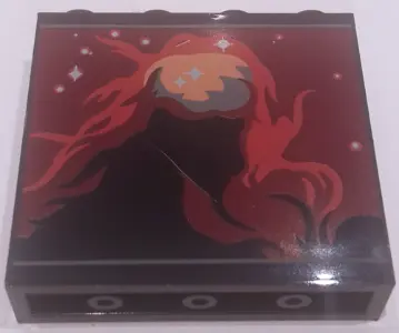 Black Panel 1 x 4 x 3 with Side Supports - Hollow Studs with Breathtaking View of A Universe Pattern
