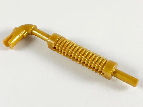 Pearl Gold Vehicle, Exhaust Pipe with Technic Pin, Flat End and Pin with Round Hole
