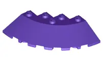 Dark Purple Brick, Round Corner 6 x 6 with Slope 33 Edge, Facet Cutout