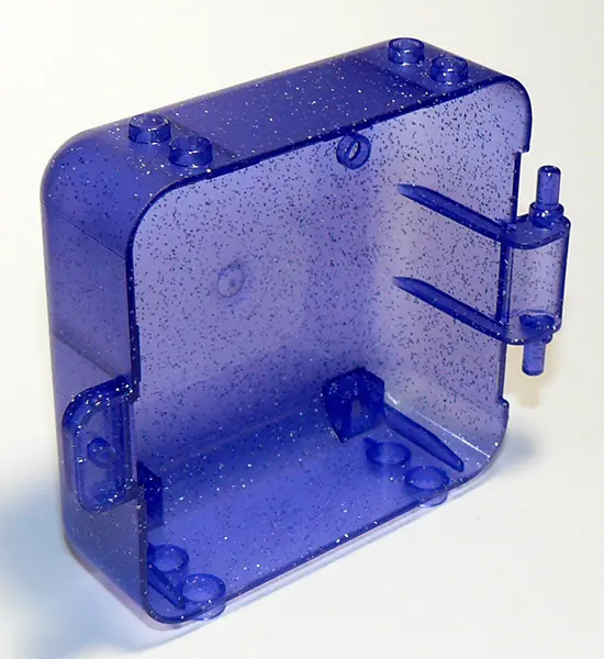 Glitter Trans-Purple Container, Box 3 x 8 x 6 2/3 Half Front