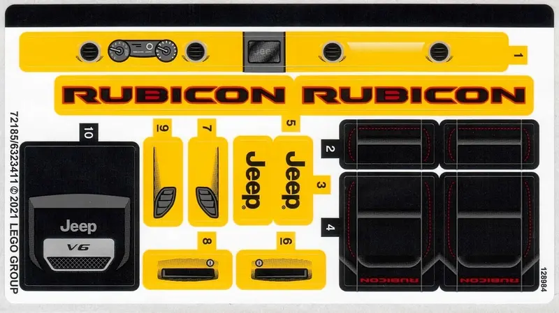 Sticker Sheet for Set 42122 - (72185/6323411)