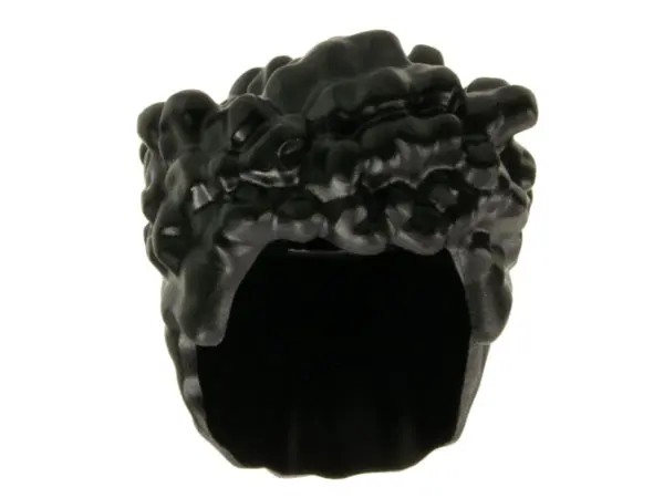 Black Minifigure, Hair Coiled and Mid-Length Sides