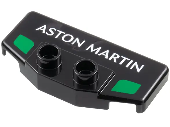 Black Duplo Rear Spoiler / Wing with White 'ASTON MARTIN' and 2 Green Markings Pattern