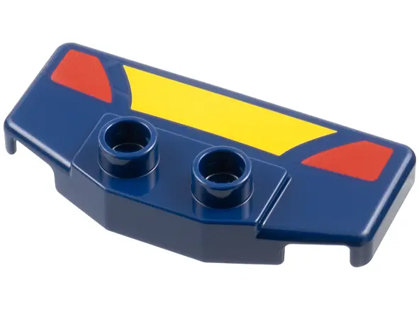 Dark Blue Duplo Rear Spoiler / Wing with Yellow Trapezoid and 2 Red Markings Pattern