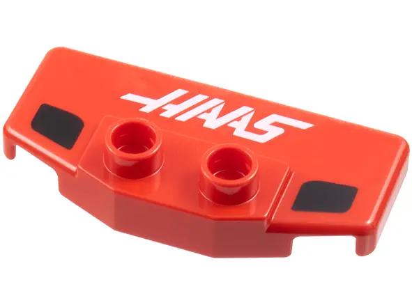 Red Duplo Rear Spoiler / Wing with White 'HAAS' and 2 Black Markings Pattern