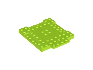 Lime Brick, Modified 8 x 8 x 2/3 with 1 x 4 Indentations and 1 x 4 Plate