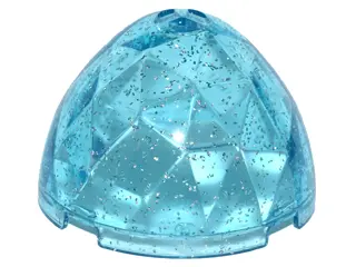 Glitter Trans-Light Blue Container, Faceted, 4 x 4 x 1 2/3, Dragon Egg Top