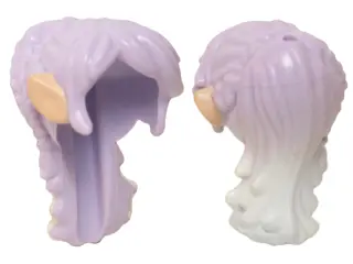 Lavender Mini Doll, Hair Long Tapered in Back with Braids, White Tips, Bangs and Light Nougat Elves 