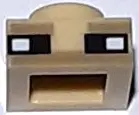 Tan Plate 1 x 1 with White and Black Squares and Dark Tan Lines Pattern (Minecraft Shulker Eyes)