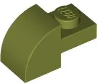 Green Slope, Curved 2 x 1 with Recessed Stud