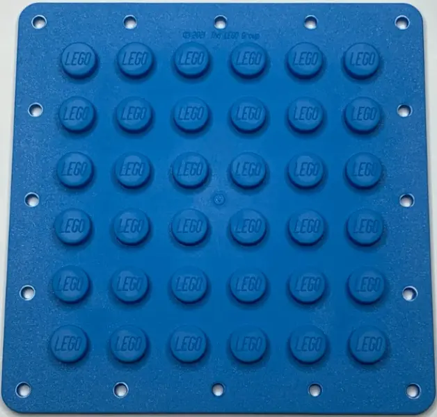 Dark Azure Plate, Modified 6 x 6 Flexible Rubber with Stitching Holes