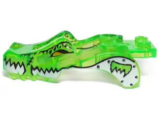 Trans-Bright Green Flywheel Fairing Crocodile Shape with Silver Crocodile Pattern