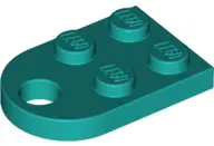Dark Turquoise Plate, Modified 2 x 3 with Hole