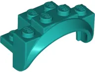 Dark Turquoise Vehicle, Mudguard 4 x 2 1/2 x 2 with Arch Round, Solid Studs, and Rounded Legs