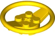 Yellow Vehicle, Steering Wheel with 2 x 2 Center and Axle Hole