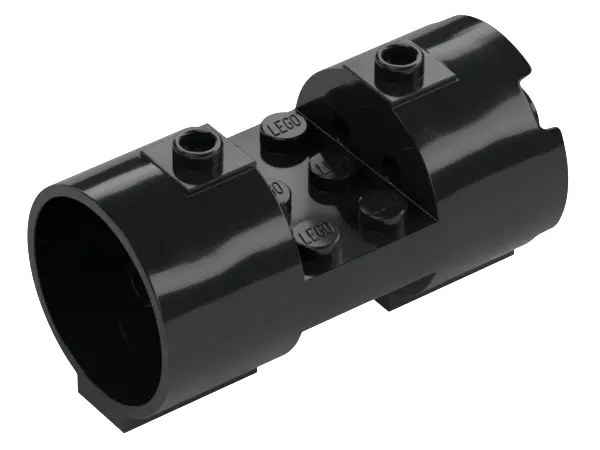 Black Cylinder 3 x 6 x 2 2/3 Horizontal - Square Connections Between Interior Studs
