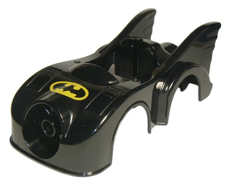 Black Duplo Car Body Batmobile with Batman Logo Pattern