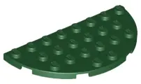 Dark Green Plate, Round Half 4 x 8