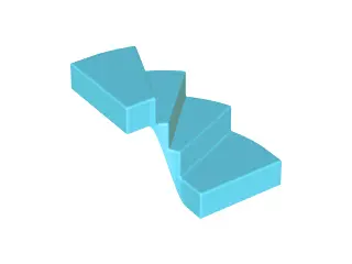 Medium Azure Stairs 6 x 6 x 4 Curved