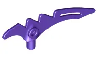 Dark Purple Minifigure, Weapon Crescent Blade, Serrated with Bar