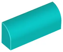 Dark Turquoise Slope, Curved 1 x 4 x 1 1/3