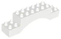 White Duplo, Brick 2 x 10 x 2 Arch