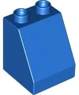 Blue Duplo, Brick 2 x 2 x 2 Slope 54