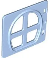 Bright Light Blue Duplo Door / Window Pane 1 x 4 x 3 with Four Panes Rounded