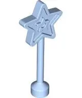 Bright Light Blue Duplo Utensil Magic Wand 5 Point Star