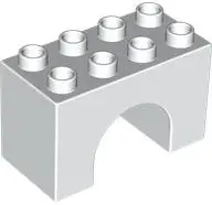 White Duplo, Brick 2 x 4 x 2 Arch