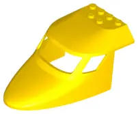 Yellow Aircraft Fuselage Forward Top Curved 6 x 10 x 4 with 3 Window Panes