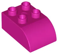Magenta Duplo, Brick 2 x 3 Slope Curved