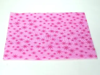 Bright Pink Duplo, Cloth Blanket 8 x 10 cm with Dark Pink Stars Pattern