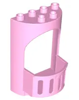Bright Pink Duplo Wall 4 x 3 x 5 Curved Turret with Balcony - Castle