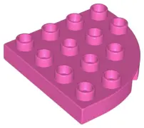 Dark Pink Duplo, Plate Round Corner 4 x 4