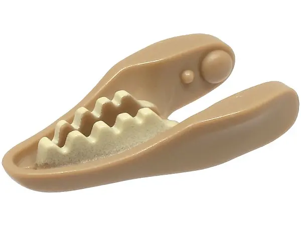 Dark Tan Dinosaur Jaw Lower Raptor with Tan Teeth Pattern