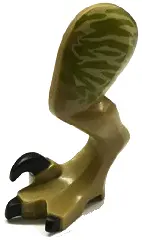 Dark Tan Dinosaur Leg Large (Rear) Raptor Left with Pin with Black Claws and Tan Stripes over Olive 
