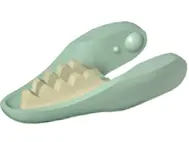 Sand Green Dinosaur Jaw Lower Raptor with Tan Teeth Pattern