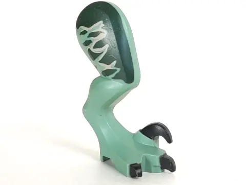 Sand Green Dinosaur Leg Large (Rear) Raptor Right with Pin with Black Claws and Tan Stripes over Dar