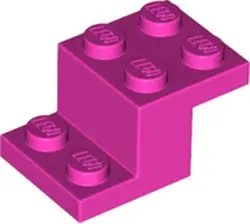 Dark Pink Bracket 3 x 2 x 1 1/3 with Bottom Tube