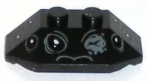 Black Wedge 2 x 4 Triple with Spider Eyes Pattern