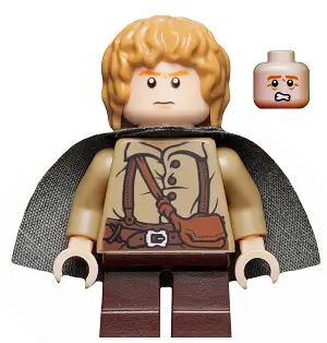 Samwise Gamgee (Sam) - Dark Tan Shirt, Dark Bluish Gray Cape