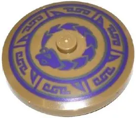 Dark Tan Dish 4 x 4 Inverted (Radar) with Solid Stud with Dark Bluish Gray and Dark Purple Snake and