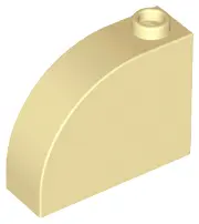 Tan Slope, Curved 3 x 1 x 2 with Hollow Stud