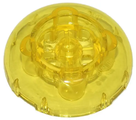 Trans-Yellow Brick, Round 4 x 4 Dome Top with 2 x 2 Recessed Center